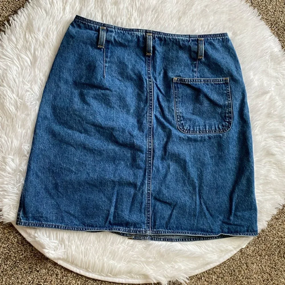 Susquehanna Blues Button Front Jean Skirt Vintage‎ Womens Size Medium